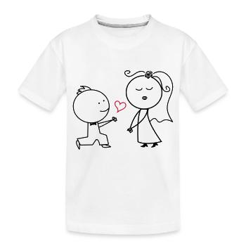 ehepaar_antrag_002 - Kinder Premium Bio T-Shirt - Weiß - Vorne