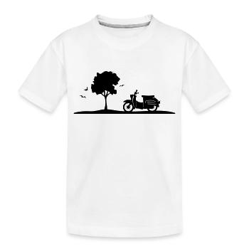 Fahrzeug - Schalbe Baum - Kinder Premium Bio T-Shirt - Weiß - Vorne