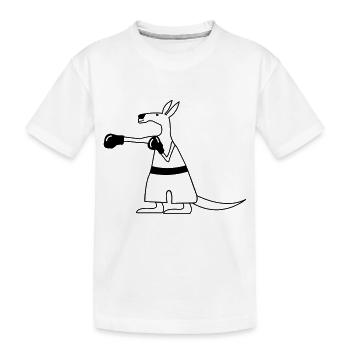 Kangaroo - Kinder Premium Bio T-Shirt - Weiß - Vorne