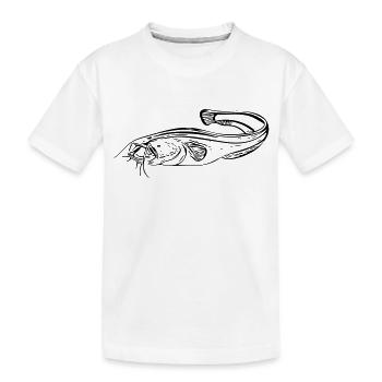 Wels - Angler - Kinder Premium Bio T-Shirt - Weiß - Vorne