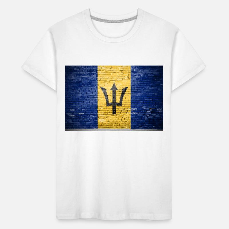Drapeau de la Barbade Graffiti sur mur de briques T-shirt bio Premium Enfant