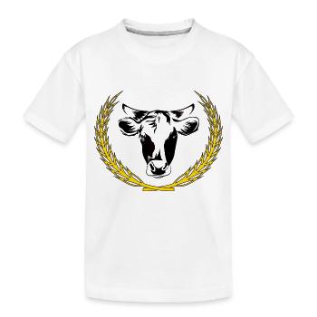 Vache avec épi de blé - T-shirt bio Premium Enfant - blanc - Devant