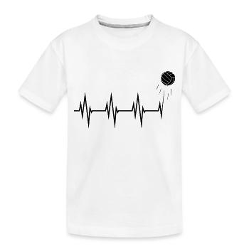 Ligne de cœur avec volley-ball, fan de volley-ball - T-shirt bio Premium Enfant - blanc - Devant