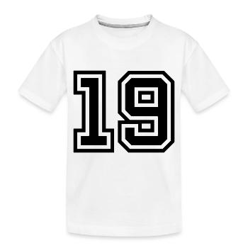 19 Zahl symbol - Kinder Premium Bio T-Shirt - Weiß - Vorne
