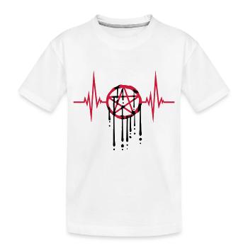 Tropfen Herzschlag Pentagramm - Kinder Premium Bio T-Shirt - Weiß - Vorne