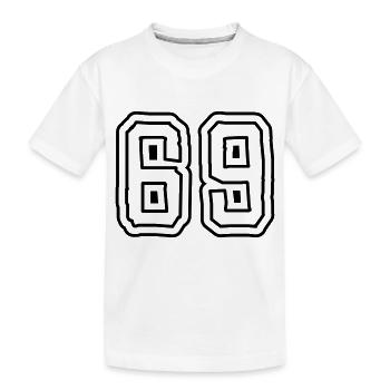 69 Zahl Symbol - Kinder Premium Bio T-Shirt - Weiß - Vorne