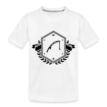 Angelrute angeln wappen - Kinder Premium Bio T-Shirt - Weiß - Vorne