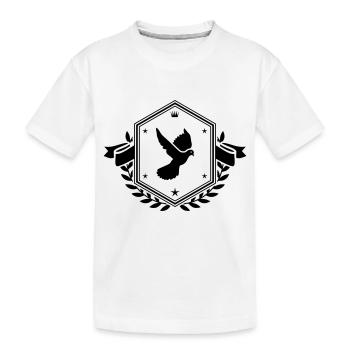 Taube Wappen - Kinder Premium Bio T-Shirt - Weiß - Vorne