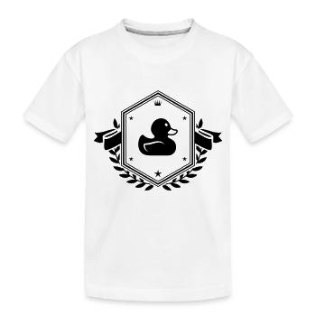 Ente schild - Kinder Premium Bio T-Shirt - Weiß - Vorne