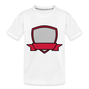 Shield Banner Empty - Kids' Premium Organic T-Shirt - white - Front