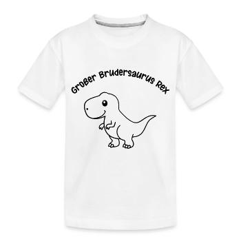Großer Brudersaurus Rex v1 - Kinder Premium Bio T-Shirt - Weiß - Vorne