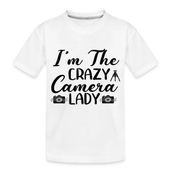 Je suis la dame folle de la caméra - T-shirt bio Premium Enfant - blanc - Devant