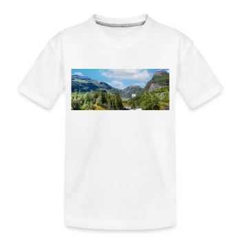 Geiranger panorama Storseterfossen Norwegen - Kinder Premium Bio T-Shirt - Weiß - Vorne