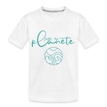 j'aime ma planète - T-shirt bio Premium Enfant - blanc - Devant