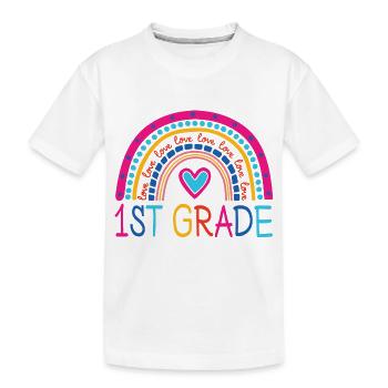 Official 1st Class Rainbow Enrollment - Kids' Premium Organic T-Shirt - white - Front