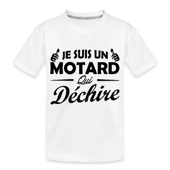 Je suis un motard qui déchire / humour motard - T-shirt bio Premium Enfant - blanc - Devant