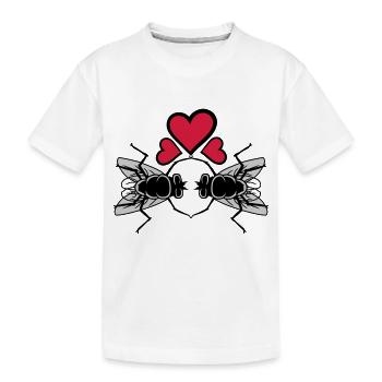 Houseflies in love Couple Hearts - Kids' Premium Organic T-Shirt - white - Front