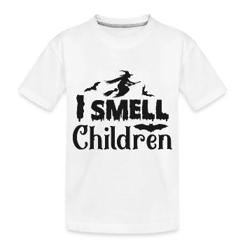 Je sens l’odeur des enfants Halloween - T-shirt bio Premium Enfant - blanc - Devant