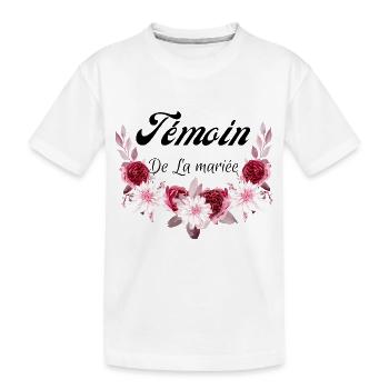 témoin de la mariée - T-shirt bio Premium Enfant - blanc - Devant