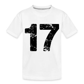 17 number jersey - Kids' Premium Organic T-Shirt - white - Front