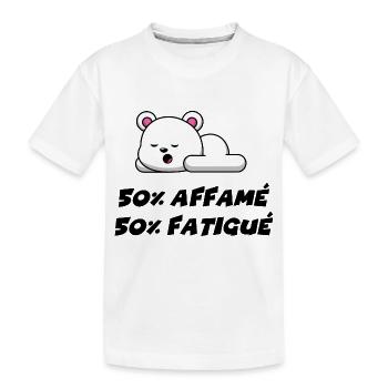 50% affamé 50% fatigué - T-shirt bio Premium Enfant - blanc - Devant