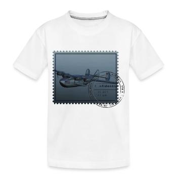 Historical stamp clipper air mail - Kids' Premium Organic T-Shirt - white - Front