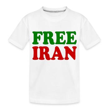 Free iran - Kinder Premium Bio T-Shirt - Weiß - Vorne