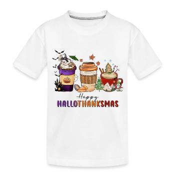 Happy Hallothanksmas - T-shirt bio Premium Enfant - blanc - Devant