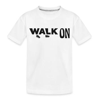 Walk on - Kids' Premium Organic T-Shirt - white - Front