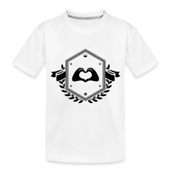 Hände Herz Wappen - Kinder Premium Bio T-Shirt - Weiß - Vorne