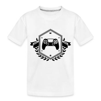 Gamepad Crest Controller - Kids' Premium Organic T-Shirt - white - Front