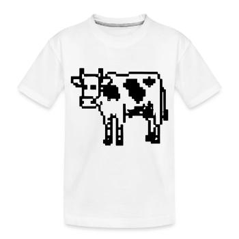Idée cadeau Cow Pixel Pixel Cow - T-shirt bio Premium Enfant - blanc - Devant