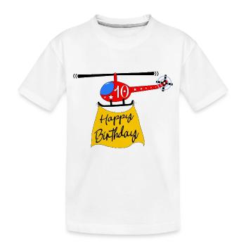 Helicopter Happy Birthday 10 - Kids' Premium Organic T-Shirt - white - Front