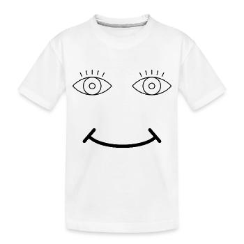 Face - Kids' Premium Organic T-Shirt - white - Front