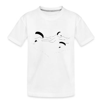 Gleitschirm und Berge - Kinder Premium Bio T-Shirt - Weiß - Vorne