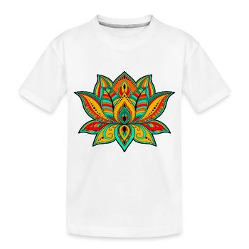 Lotusblume - Kinder Premium Bio T-Shirt - Weiß - Vorne