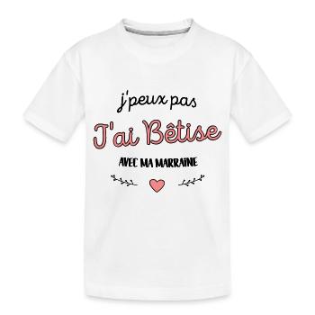 J'ai bêtise avec ma marraine - Cadeau Niece / neuv - T-shirt bio Premium Enfant - blanc - Devant