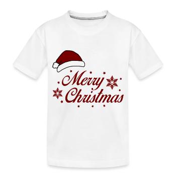 Merry Christmas - Kinder Premium Bio T-Shirt - Weiß - Vorne