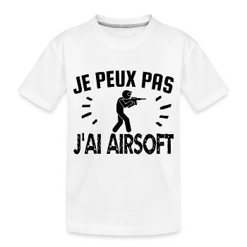 je peux pas j'ai airsoft - T-shirt bio Premium Enfant - blanc - Devant