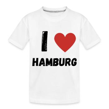 I Love Hamburg - Kinder Premium Bio T-Shirt - Weiß - Vorne