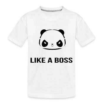 Like A Boss Panda - Kinder Premium Bio T-Shirt - Weiß - Vorne