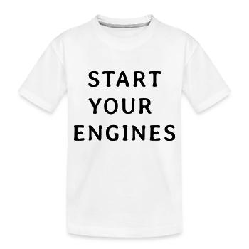 Start your engines - Kinder Premium Bio T-Shirt - Weiß - Vorne