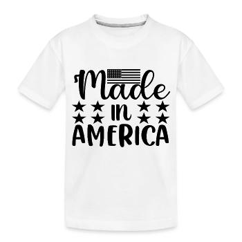 Made In America - Kinder Premium Bio T-Shirt - Weiß - Vorne