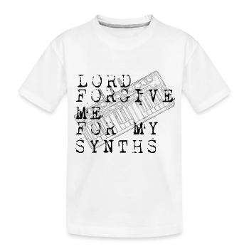 Seigneur pardonne-moi pour mes synthés - T-shirt bio Premium Enfant - blanc - Devant