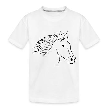 Horse horse head black - Kids' Premium Organic T-Shirt - white - Front