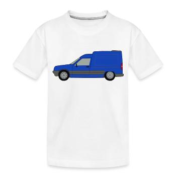 Blue French Van - Kids' Premium Organic T-Shirt - white - Front