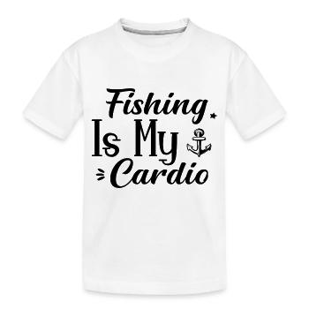 La pêche est mon cardio - T-shirt bio Premium Enfant - blanc - Devant
