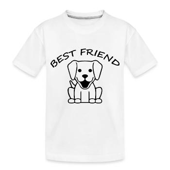 Dog Hund - Kinder Premium Bio T-Shirt - Weiß - Vorne