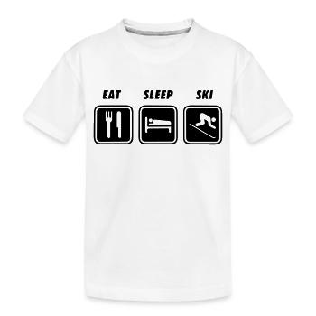 Manger dormir skier - T-shirt bio Premium Enfant - blanc - Devant