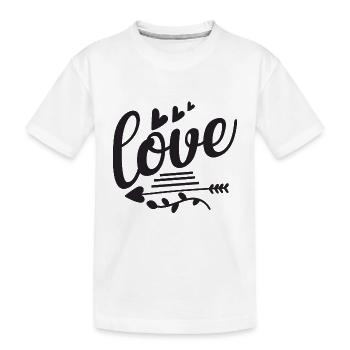 L’amour avec des flèches et des cœurs - T-shirt bio Premium Enfant - blanc - Devant